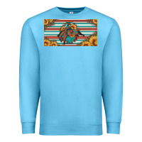 Ocean Blue bucking bronco aztec shape license plate Premium Sweatshirt - Artiststas