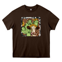 Chocolate Brown cactus hereford coaster Heavy Core Tee - JahusDesignShop