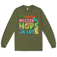 Army Green Little mister hops a lot Easter Day Long Sleeve Tee - CowGirlArtShop