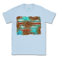 Dusty Blue Serape and Leopard Background Classic Tee - texasbilliewilder