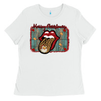 White Merry Christmas Lips Santa Ladies Tee - Bettercallsaul