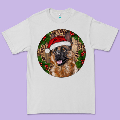 German Shepherd Christmas Premium Tee Designed By Ranaportraitstore