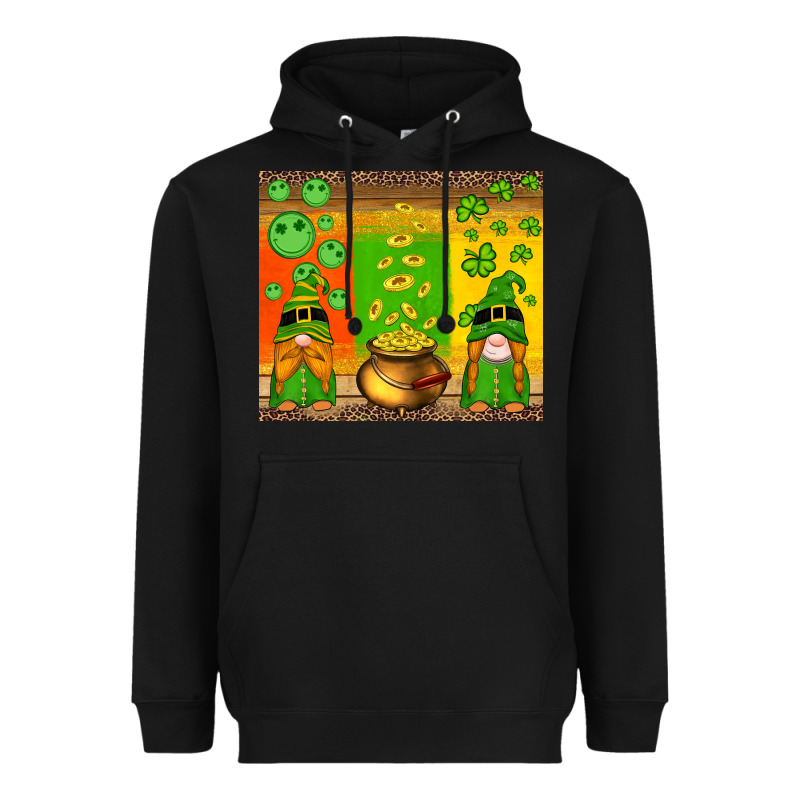 St Patricks Gnomes And Coins With Shamrock Heavyweight Hoodie by Artiststas | Teevron