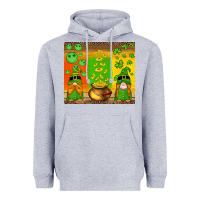 Heather Grey st patricks gnomes and coins with shamrock Heavyweight Hoodie - Artiststas