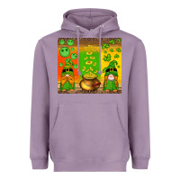 Lavender st patricks gnomes and coins with shamrock Heavyweight Hoodie - Artiststas