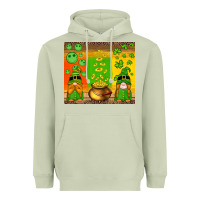 Matcha st patricks gnomes and coins with shamrock Heavyweight Hoodie - Artiststas