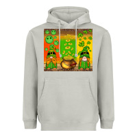 Moon Dust st patricks gnomes and coins with shamrock Heavyweight Hoodie - Artiststas