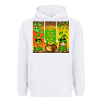 White st patricks gnomes and coins with shamrock Heavyweight Hoodie - Artiststas
