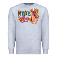 Heather Grey western sunflowers nail boss Premium Sweatshirt - Artiststas