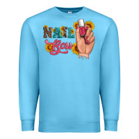 Ocean Blue western sunflowers nail boss Premium Sweatshirt - Artiststas