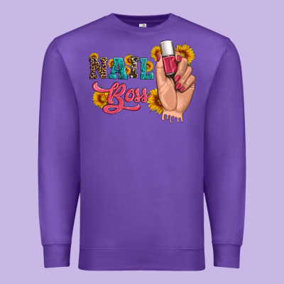 Western Sunflowers Nail Boss Premium Sweatshirt Designed By Artiststas