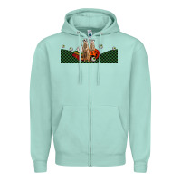 Seafoam halloween meerkat Zipper Hoodie - LillyAllenDesigns