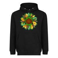 Black st patricks sunflower with leopard  shamrock and glitter Heavyweight Hoodie - Artiststas