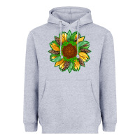 Heather Grey st patricks sunflower with leopard  shamrock and glitter Heavyweight Hoodie - Artiststas