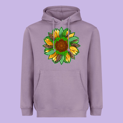 St Patricks Sunflower With Leopard  Shamrock And Glitter Heavyweight Hoodie Designed By Artiststas