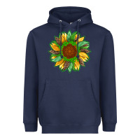 Navy st patricks sunflower with leopard  shamrock and glitter Heavyweight Hoodie - Artiststas