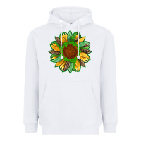 White st patricks sunflower with leopard  shamrock and glitter Heavyweight Hoodie - Artiststas