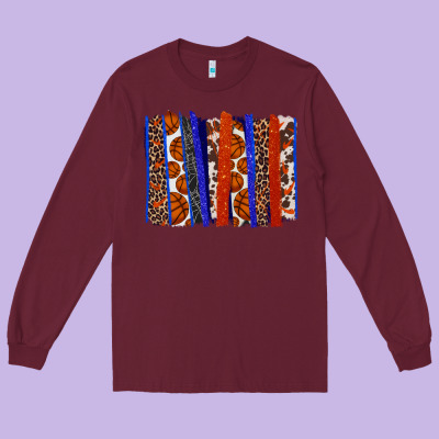 Basketball Brushstroke Long Sleeve Tee Designed By Howdyjamesfarm