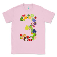 Bubblegum Pink Number 3 Fruit 3rd birthday party fruit themed gift Idea Classic Tee - minhPixels