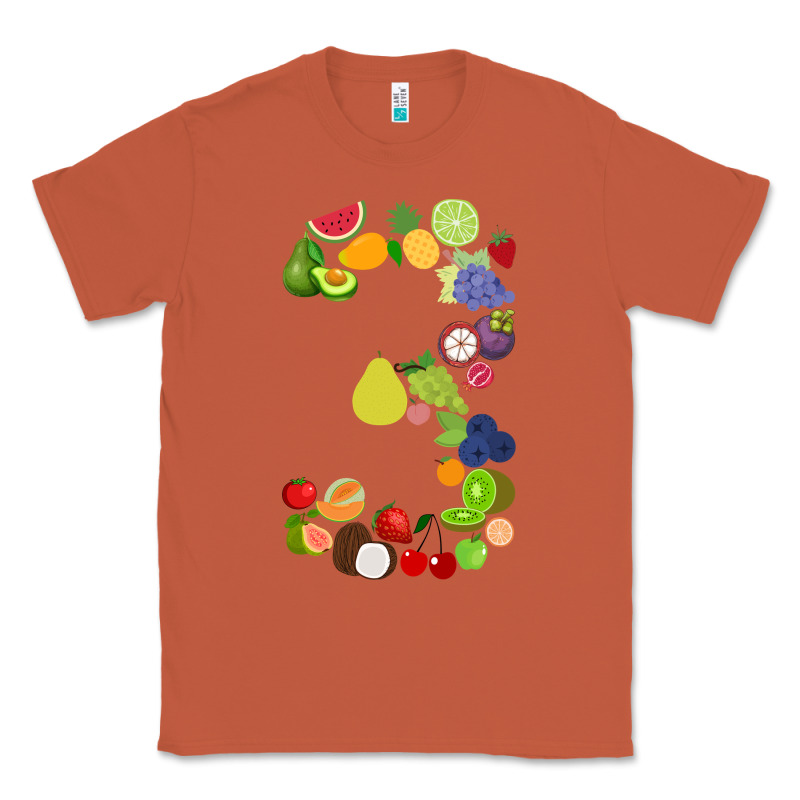 Number 3 Fruit 3rd Birthday Party Fruit Themed Gift Idea Classic Tee by minhPixels | Teevron