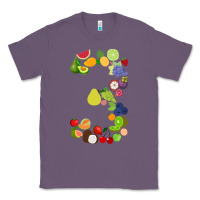 Lavender Number 3 Fruit 3rd birthday party fruit themed gift Idea Classic Tee - minhPixels