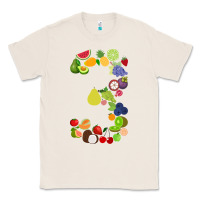 Natural Number 3 Fruit 3rd birthday party fruit themed gift Idea Classic Tee - minhPixels