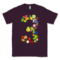 Plum Number 3 Fruit 3rd birthday party fruit themed gift Idea Classic Tee - minhPixels