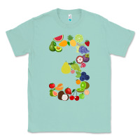 Seafoam Number 3 Fruit 3rd birthday party fruit themed gift Idea Classic Tee - minhPixels