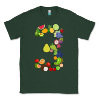 Sports Green Number 3 Fruit 3rd birthday party fruit themed gift Idea Classic Tee - minhPixels
