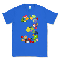 True Royal Number 3 Fruit 3rd birthday party fruit themed gift Idea Classic Tee - minhPixels