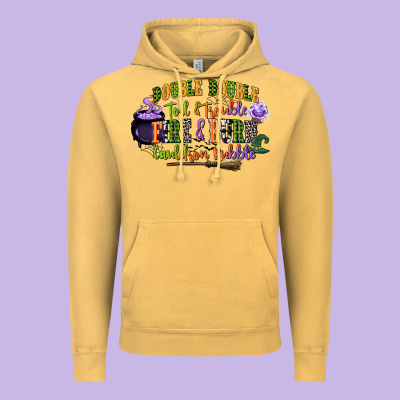 Double Double Toil And Trouble Fire And Burn Cauld Vintage Hoodie Designed By Cowgirlartshop