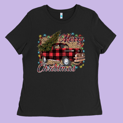 Merry Christmas Truck Ladies Tee Designed By Bettercallsaul