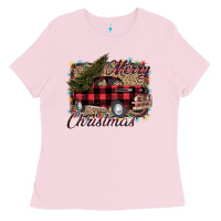 Bubblegum Pink Merry Christmas Truck Ladies Tee - Bettercallsaul