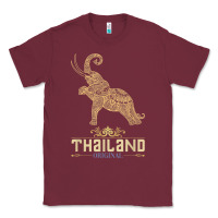 Burgundy Thai Flag Vacation Bangkok Travel Thailand Classic Tee - minhPixels