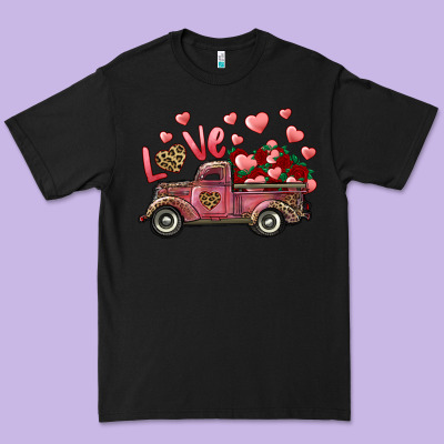 Love Truck With Roses And Leopard Premium Tee Designed By Ranaportraitstore