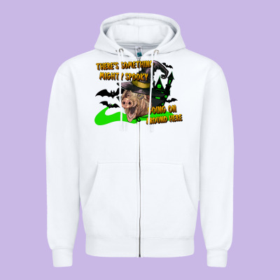 There's Something Mighty Going On Around Here Pig Zipper Hoodie Designed By Lillyallendesigns