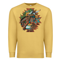 Antique Gold bucking bronco aztec shape background Premium Sweatshirt - Artiststas