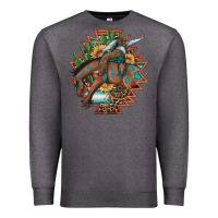 Charcoal Heather bucking bronco aztec shape background Premium Sweatshirt - Artiststas