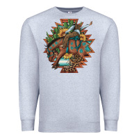 Heather Grey bucking bronco aztec shape background Premium Sweatshirt - Artiststas