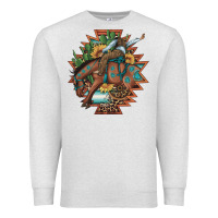 Oatmeal Heather bucking bronco aztec shape background Premium Sweatshirt - Artiststas