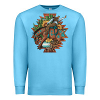 Ocean Blue bucking bronco aztec shape background Premium Sweatshirt - Artiststas