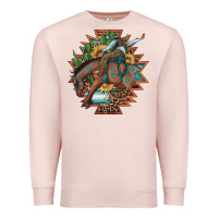 Pale Pink bucking bronco aztec shape background Premium Sweatshirt - Artiststas
