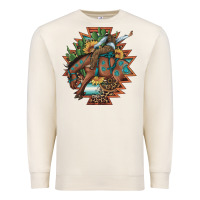 Sandshell bucking bronco aztec shape background Premium Sweatshirt - Artiststas