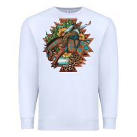 White bucking bronco aztec shape background Premium Sweatshirt - Artiststas