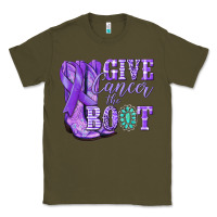 Army Green Give Cancer the boot purple ribbon Classic Tee - NancyCooperArtShop