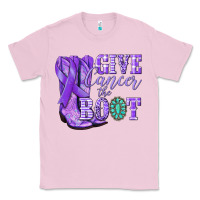 Bubblegum Pink Give Cancer the boot purple ribbon Classic Tee - NancyCooperArtShop