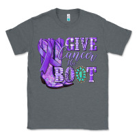 Charcoal Heather Give Cancer the boot purple ribbon Classic Tee - NancyCooperArtShop