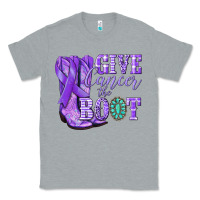 Heather Grey Give Cancer the boot purple ribbon Classic Tee - NancyCooperArtShop