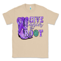 Mushroom Give Cancer the boot purple ribbon Classic Tee - NancyCooperArtShop