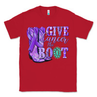 Red Give Cancer the boot purple ribbon Classic Tee - NancyCooperArtShop